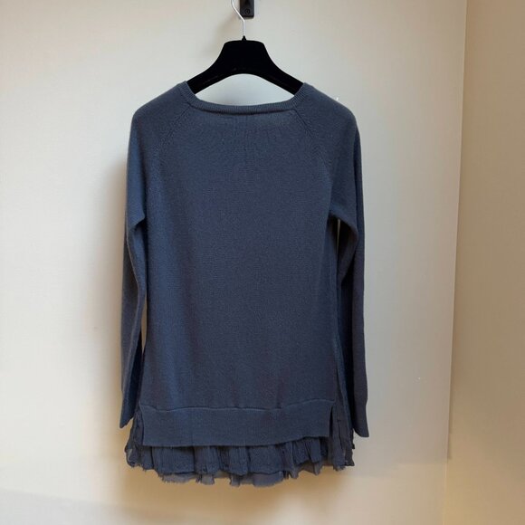 Garnet Hill Shirttail Cashmere Sweater – Charcoal - Picture 4 of 13